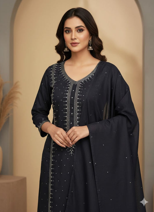 3pc Lawn Mukesh Handmade Work Dress