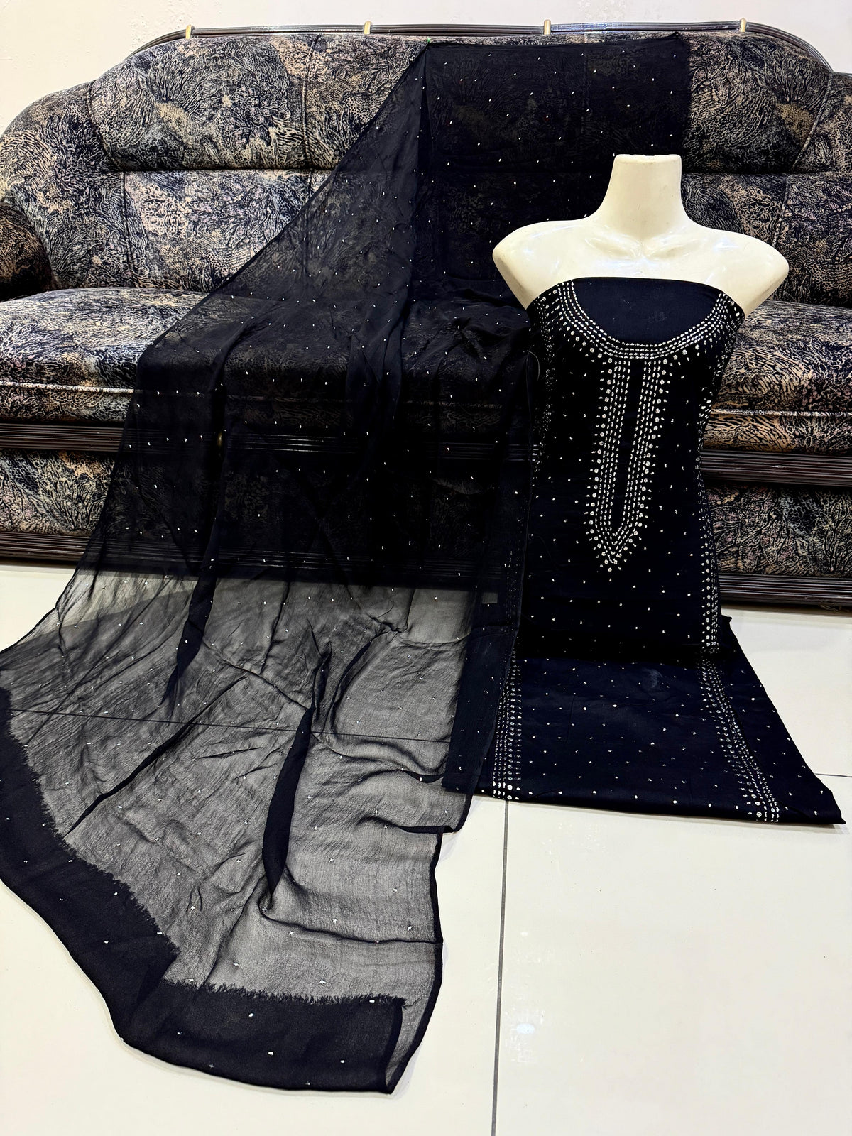 3pc Lawn Mukesh Handmade Work Dress