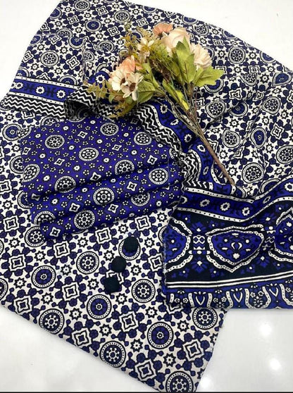 3pc Cotton Sindhi Ajrak Dress