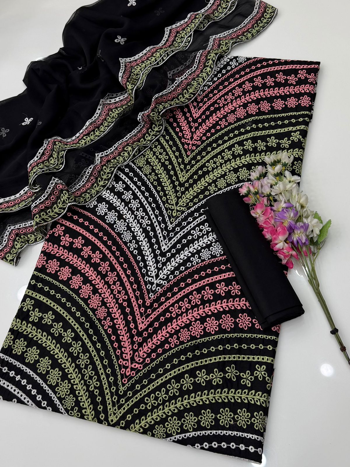 3pc Maria.B Lawn Embroided Dress