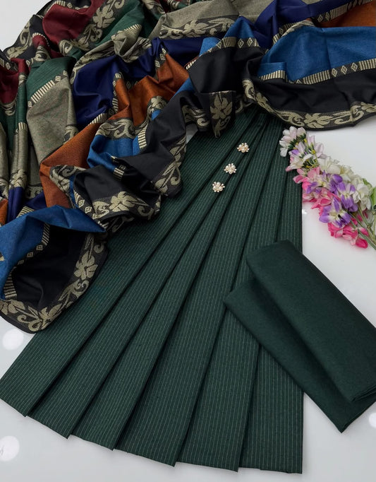 3pc Khaddi Marina Jaquard Shawl Dress