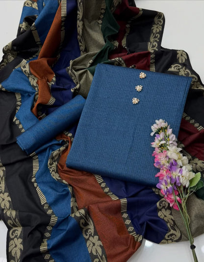 3pc Khaddi Marina Jaquard Shawl Dress