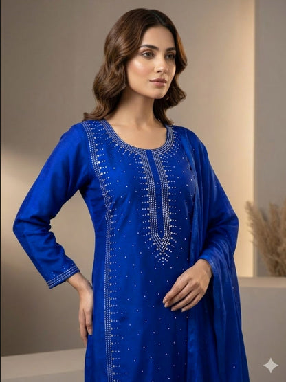 3pc Lawn Mukesh Handmade Work Dress