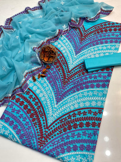 3pc Maria.B Lawn Embroided Dress