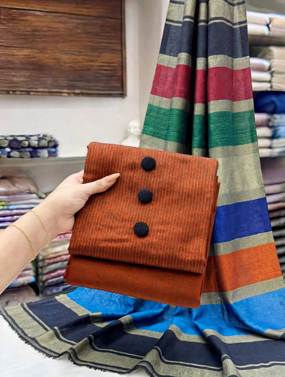 3PC KHADI MARINA SHAWL DRESS